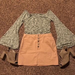 Bell Sleeve Off the Shoulder Top